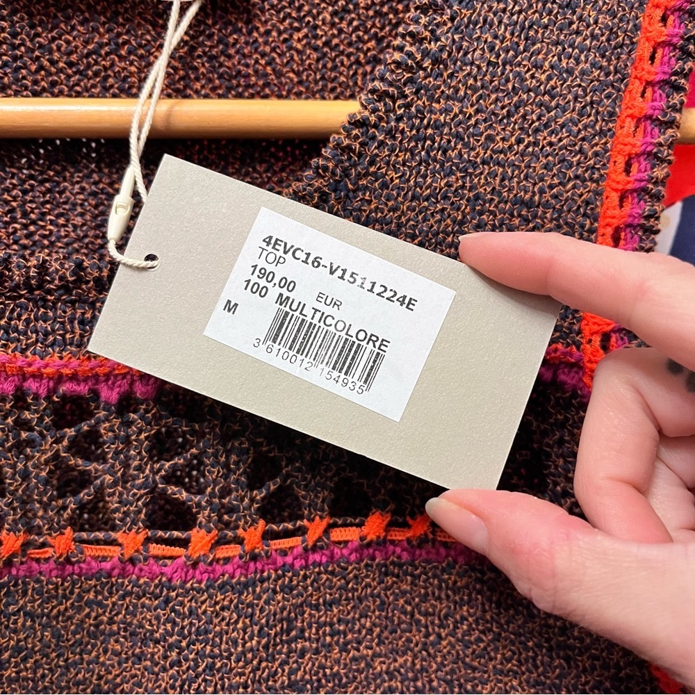 NWT Vanessa Bruno Pull Charleston Multicolore Knit Sleeveless Sweater Vest Brown - Picture 4 of 8